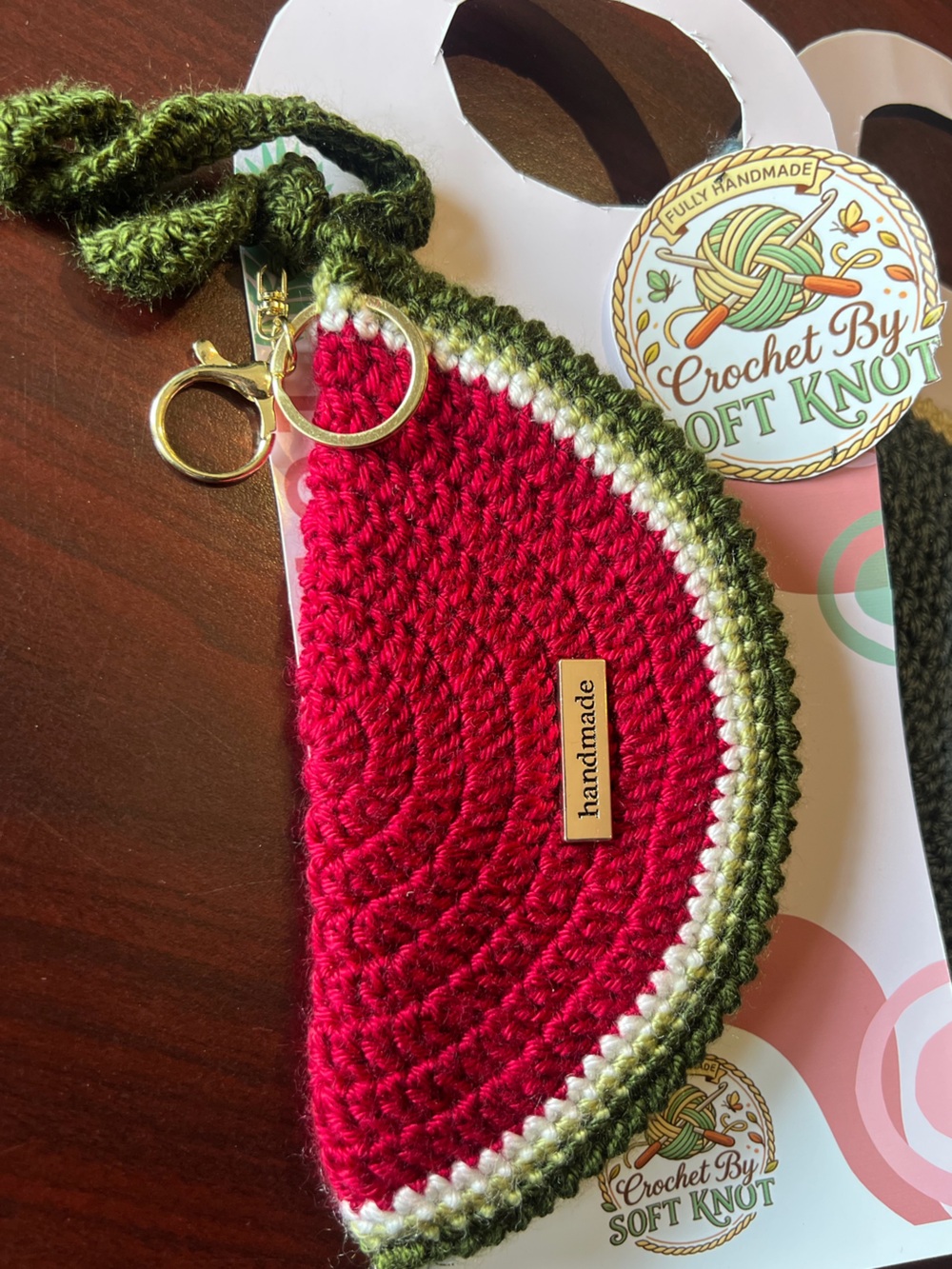 Handmade Watermelon Crochet wristlet